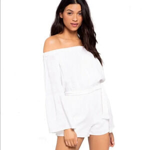 L*Space Miranda White Off The Shoulder Romper